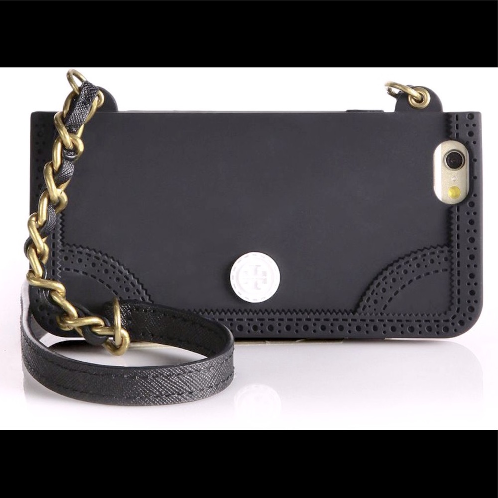 Tory Burch Wearable Silicone & Leather iPhone Case